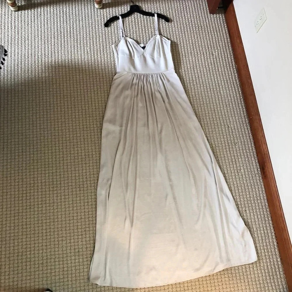 BCBG MAXAZRIA Floor Length "Oatmeal" Colored Dress Size M NWT - Picture 4 of 10